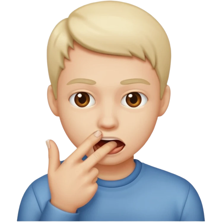 Un labio mordiendo un dedo  emoji