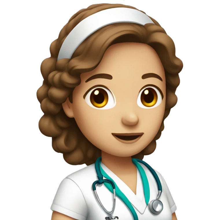 nurse with brown hair emoji