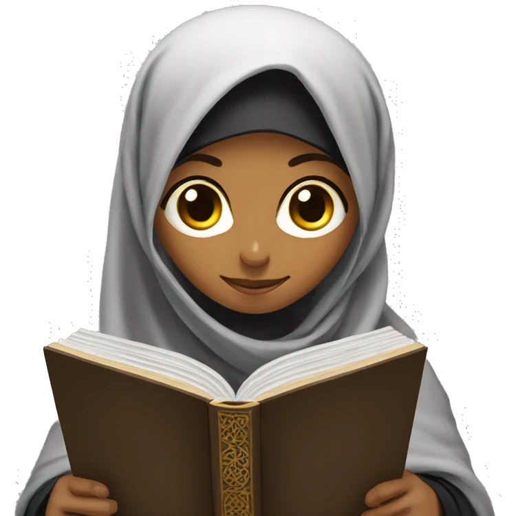 Niqabi reading Quran emoji