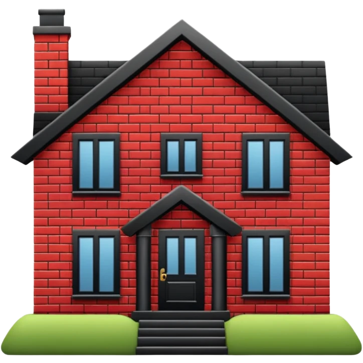 House with red and black emoji