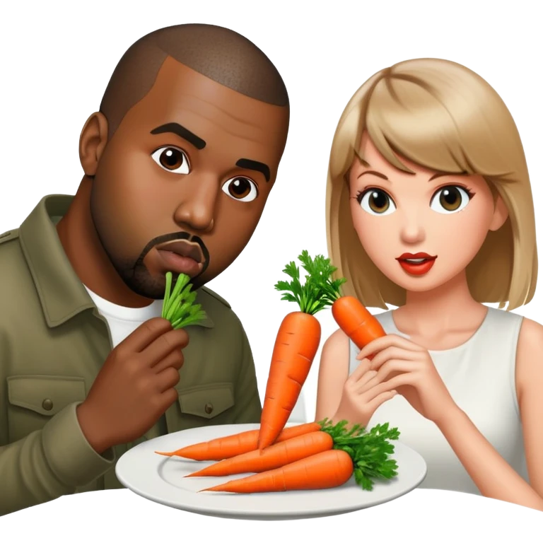 Kanye west eating carrots with taylor Swift  emoji