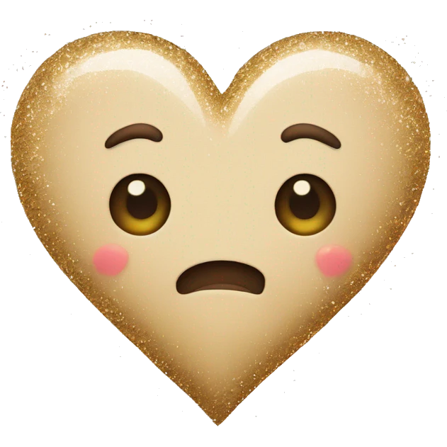 Beige heart wirh glitter emoji