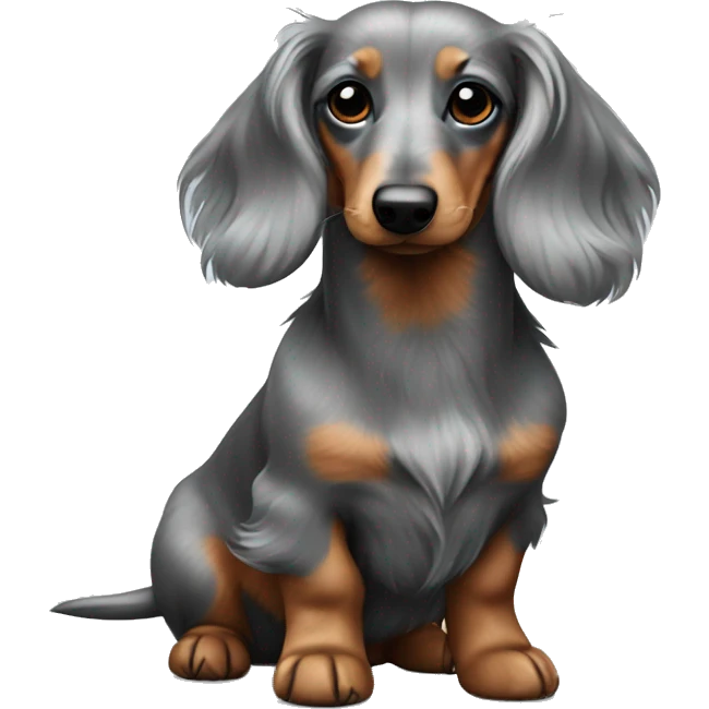 Fluffy dachshund grey  emoji