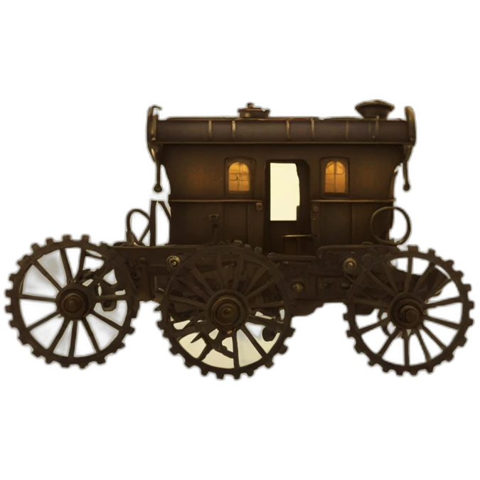 steampunk wagon sillouette emoji