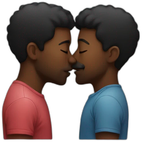 Black men kissing emoji