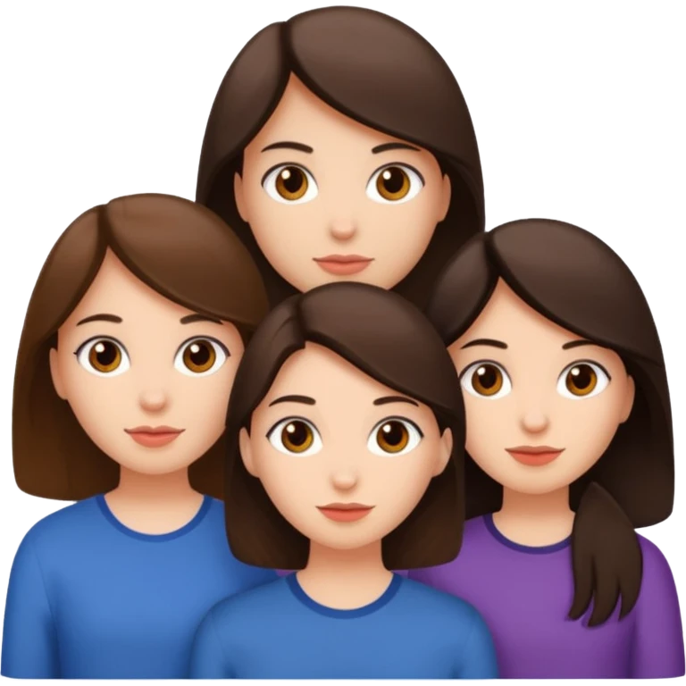 2 girls 1 guy brunettes  emoji