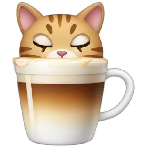 cat with a cold coffee emoji