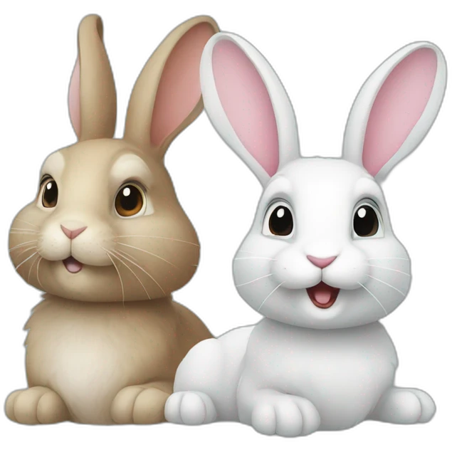 rabbit with a other rabbit  emoji