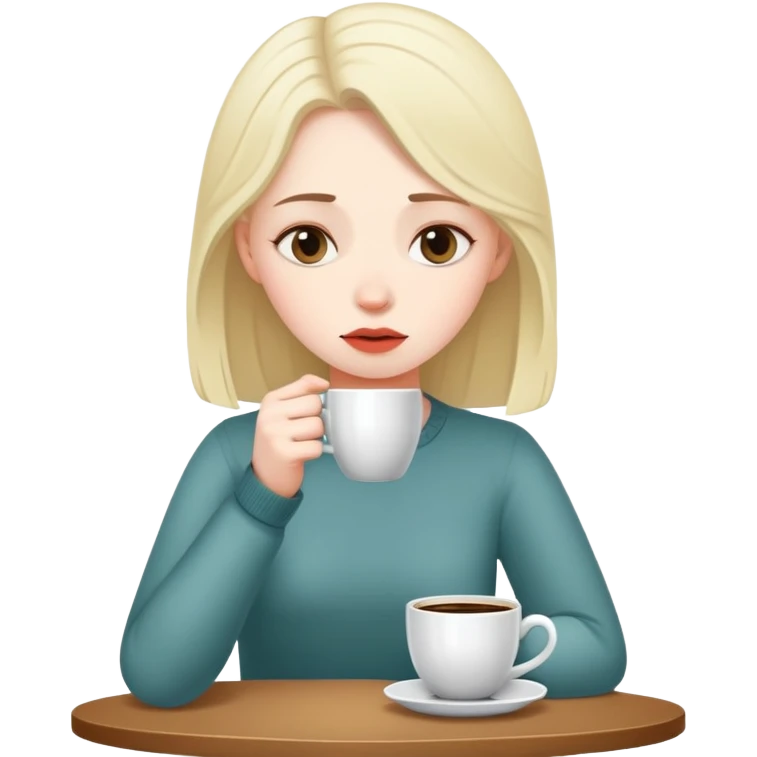девушка писатель, которая очень устала и хочет тишины и кофе emoji