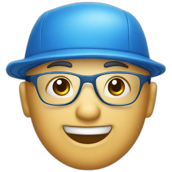 Nageur avec un bonnet de natation bleu et des lunettes de natation  emoji