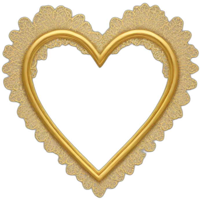 Gold lace heart frame emoji