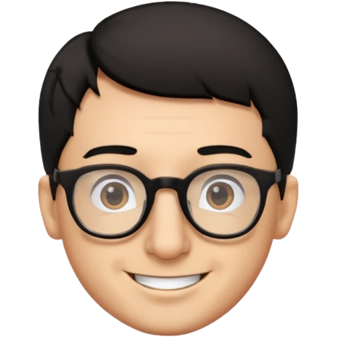 Emoli hombre con lentes poco cabello negro y nariz grande emoji