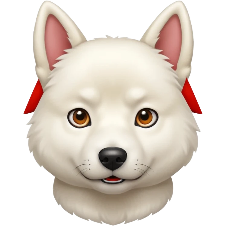 White Jindo dog has shrap face emoji