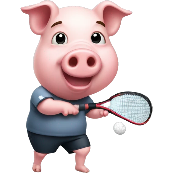 Pig playing racquetball emoji