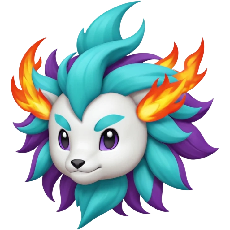 Rappidash pokemon white teal purple emoji