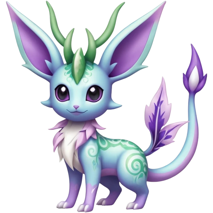 Shiny Exotic Cute Adorable Majestic Ethereal Sparkly Flygon-Espeon-Leafeon-Shaymin-Hybrid-Creature with pattern-markings emoji