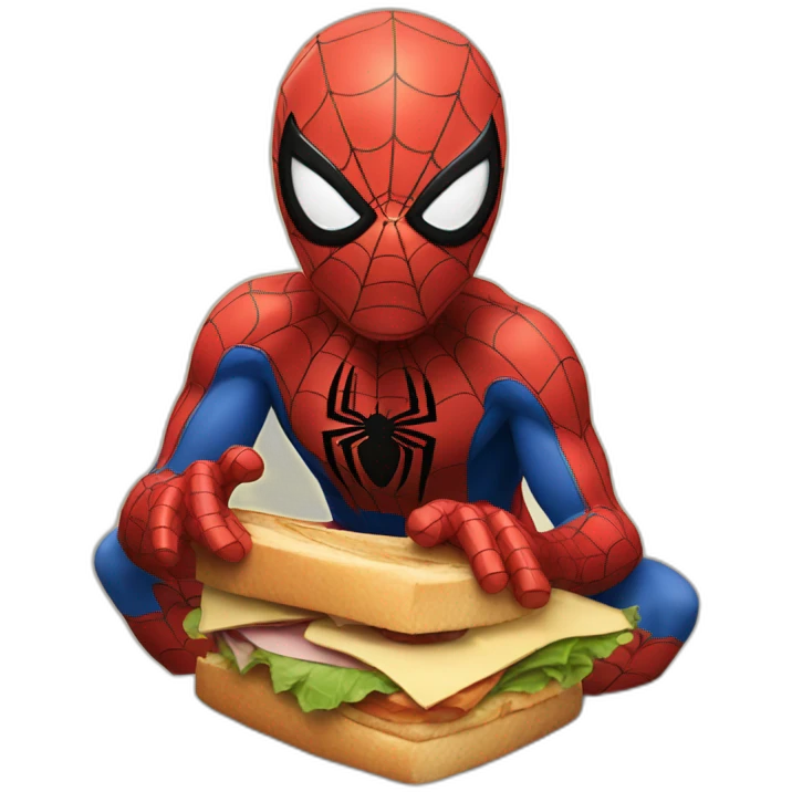 Spider man eat a sandwich emoji