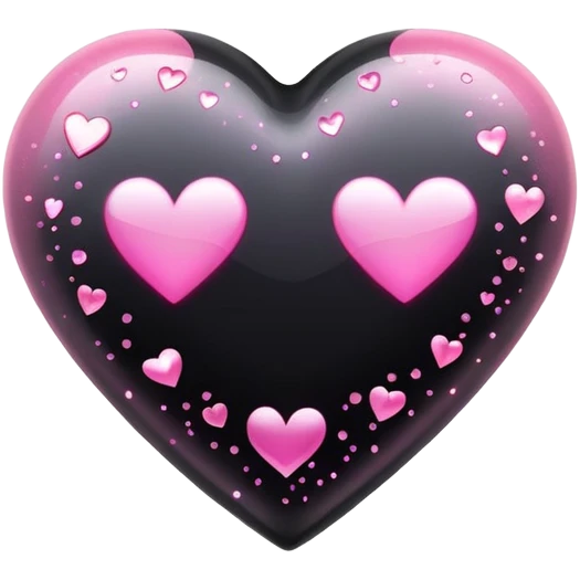 Black heart with pink sparkles  emoji