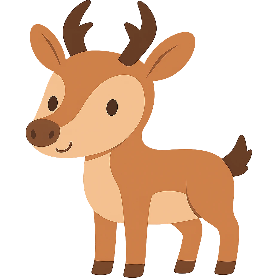cute flat toon pronghorn antelope vector emoji