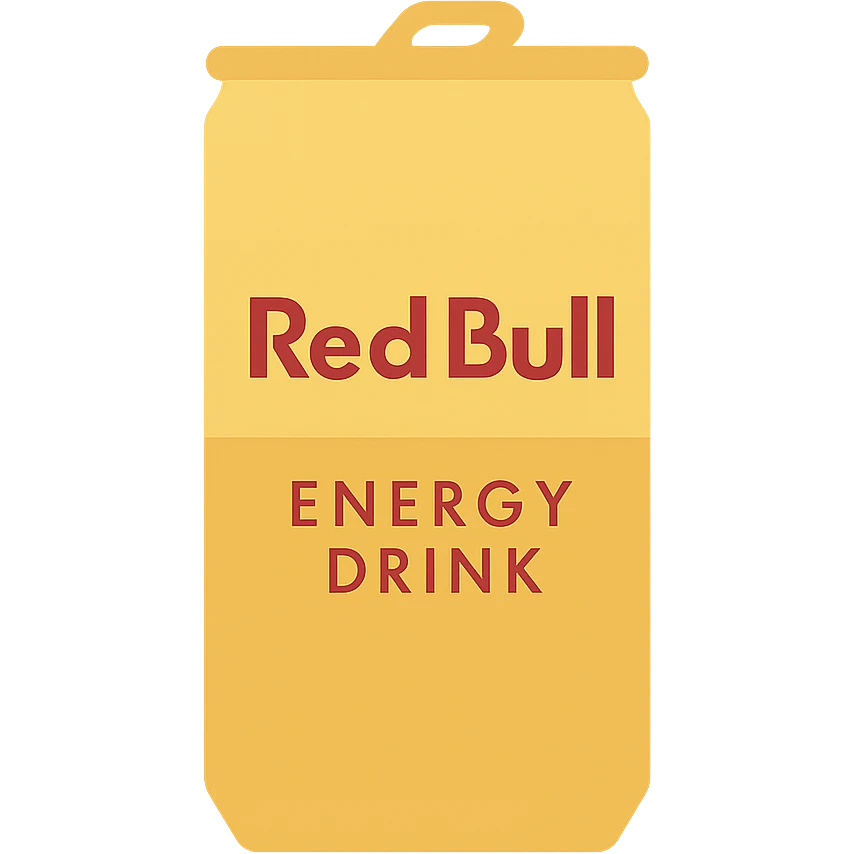 Flat icon Red Bull yellow emoji