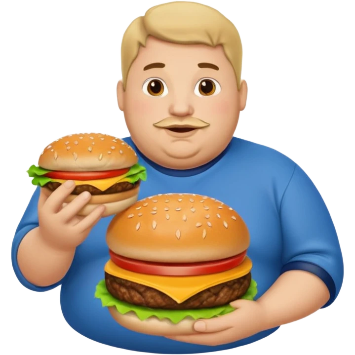 fat guy holding burger emoji