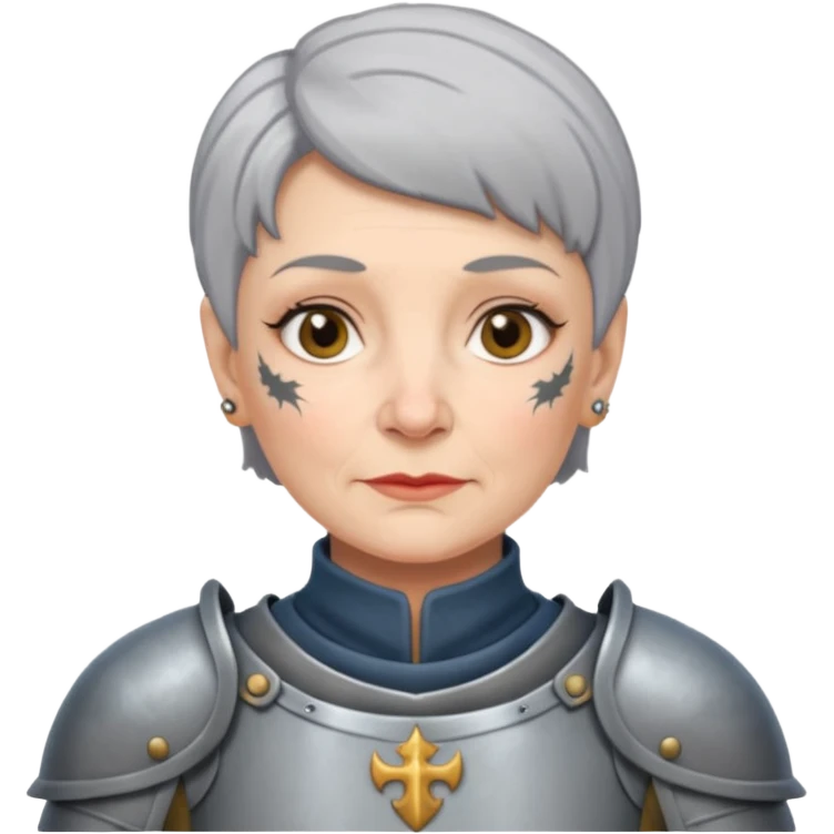 Elderly Tattooed Knights female, with short hair emoji