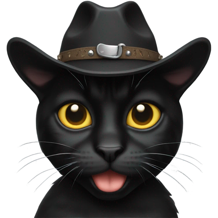 Cowboy black cat emoji