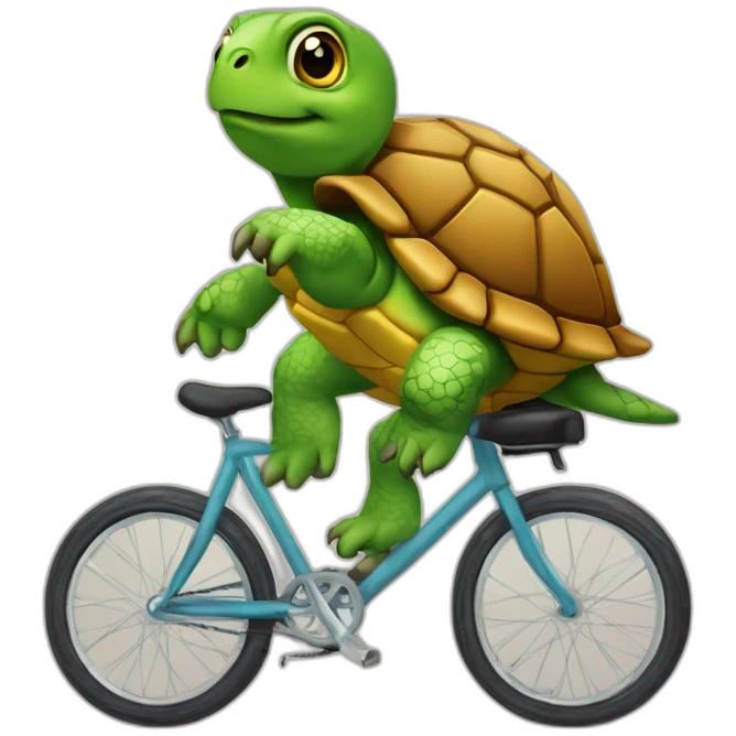 Une tortue sur un vélo emoji