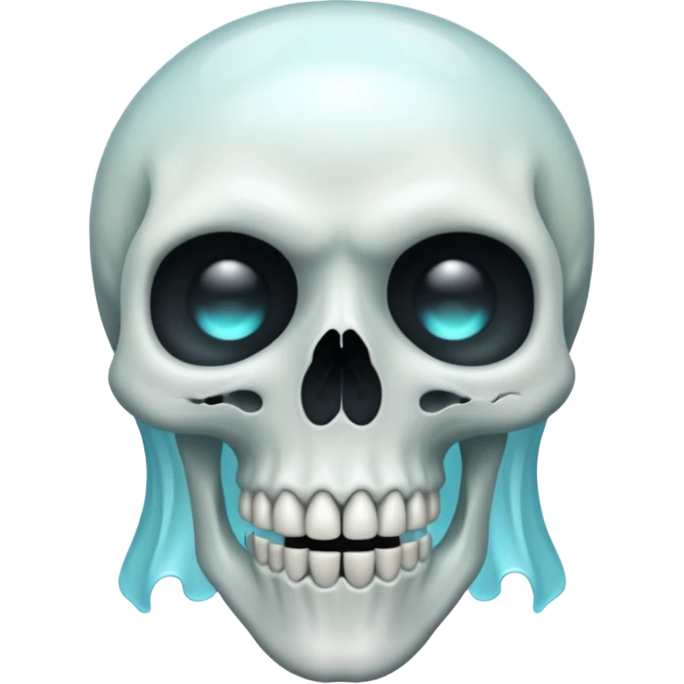 Scary ghost with skull emoji