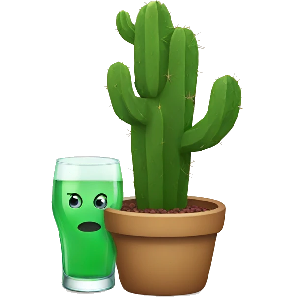 Cactus drinks alcohol emoji
