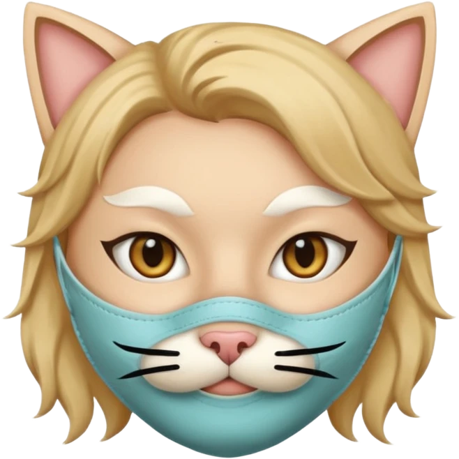 human waring cat mouth mask
 emoji