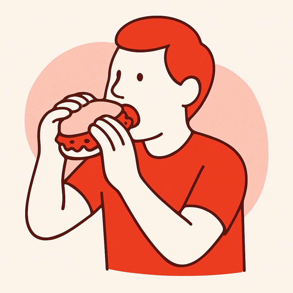 person eating sloppy joe emoji