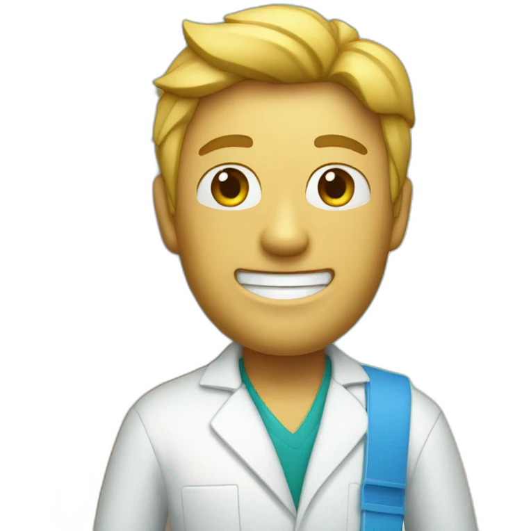 Dentista surfando na praia emoji
