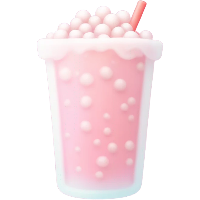 Light pastel pink boba drink emoji