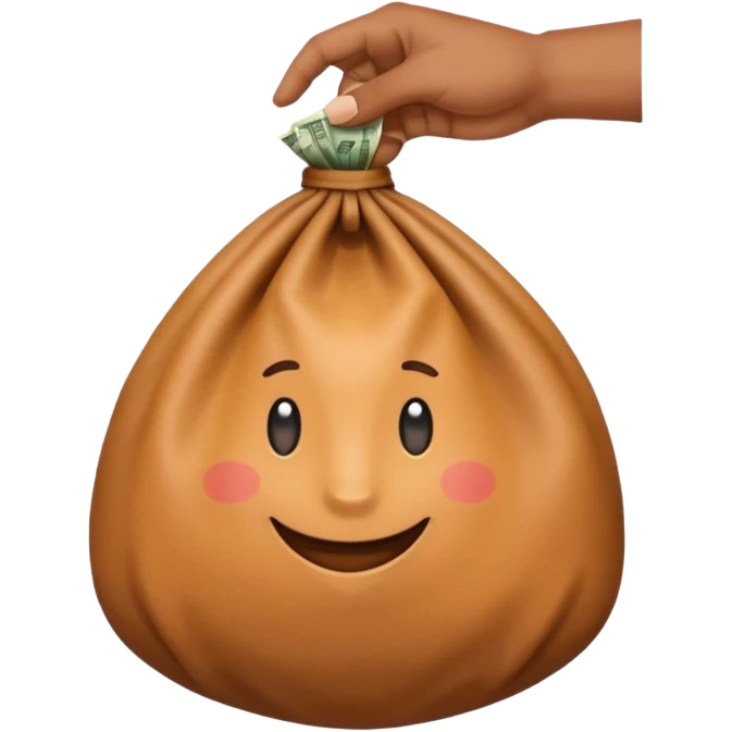 hand holding money bag emoji