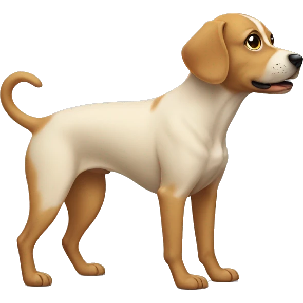 A dog with human limbs emoji