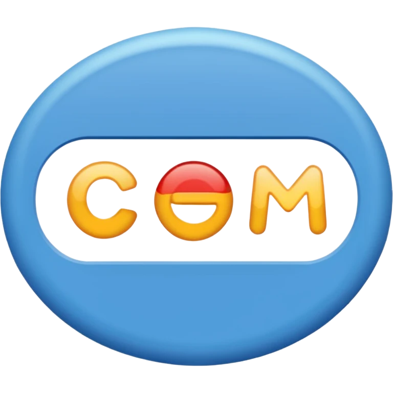 domain name label with .com text emoji