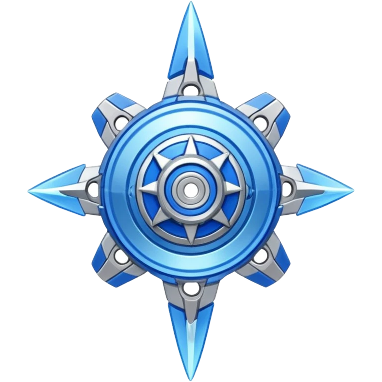 A blue Beyblade with 3 pointed blades like Victory Valtryek emoji