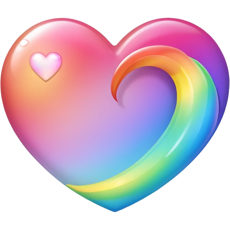 sakura heart with a rainbow gradient emoji