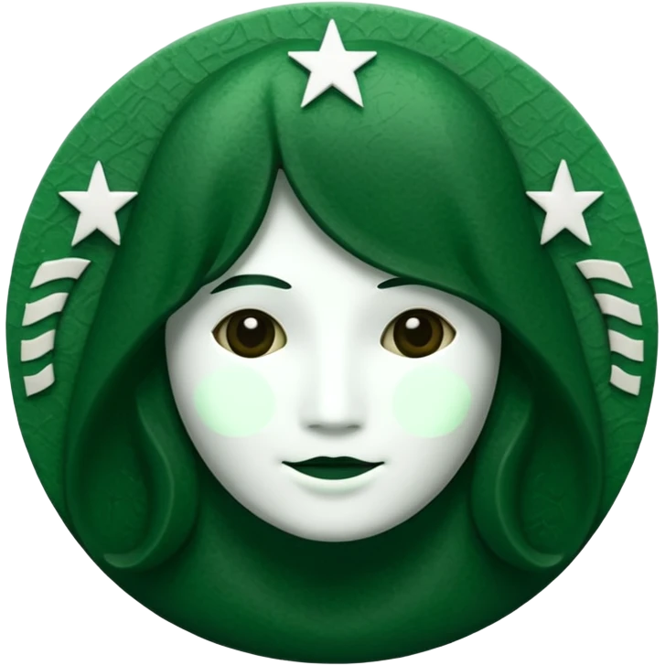 Star colored starbucks green, no face emoji