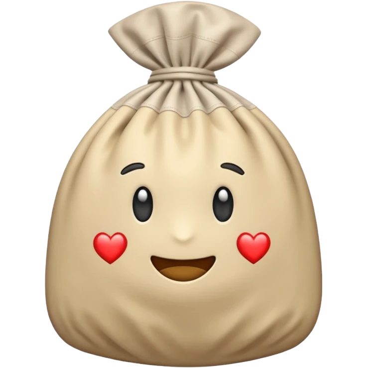 stomabeutel: ein medizinischer beutel in beige, der eine öffnung auf klevverschluss hat emoji