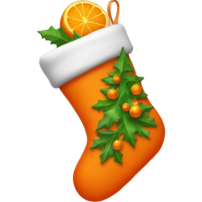 Orange Christmas stocking  emoji