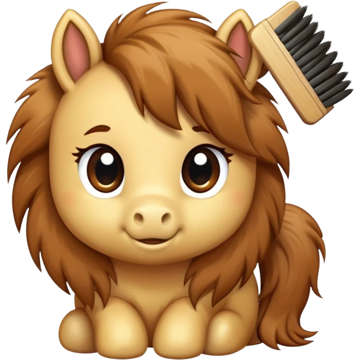pony being brushed emoji