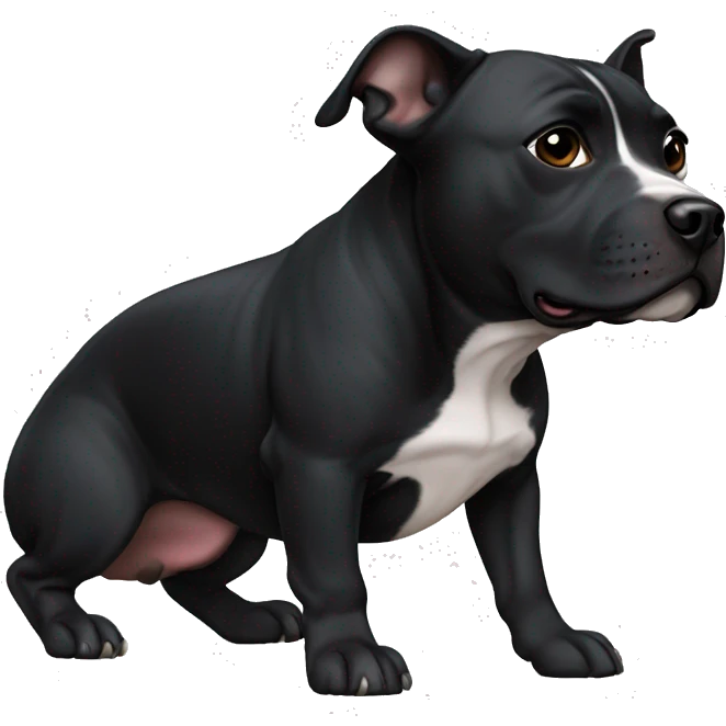 black staffordshire terrier ears blowing back emoji