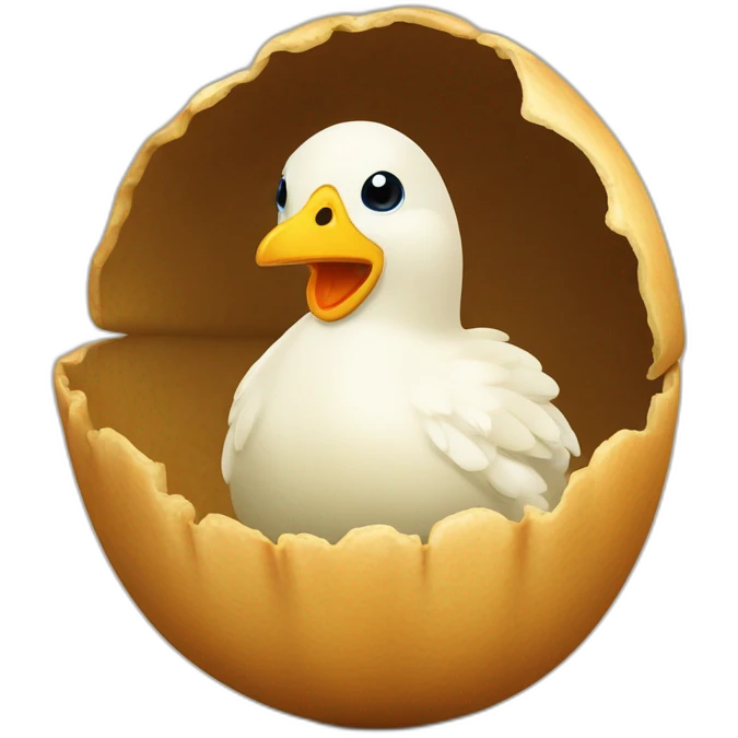 Un poussin dans une coquille d'oeuf emoji