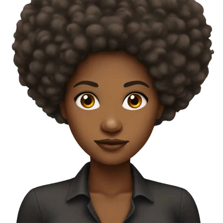 black woman with Afro hair  emoji