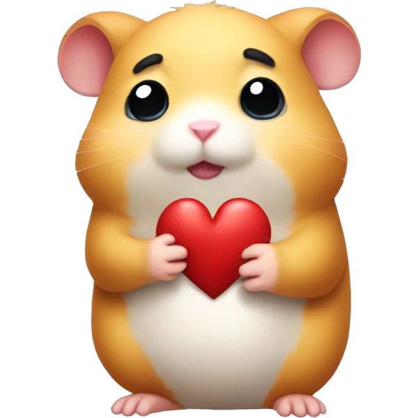 Sad hamster holding a broken heart  emoji