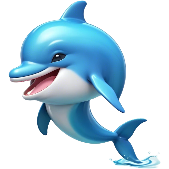 Cinematic Cute Yawning Bottlenose Dolphin Portrait Emoji, Head tilted slightly with a dramatic, wide-open yawn, showcasing a sleek, shiny glossy body with softly curved fins and drowsy, half-closed eyes, Simplified yet irresistibly adorable features, highly detailed, glowing with a soft, cozy aquatic glow, high shine, relaxed yet expressive, stylized with a hint of whimsical marine ease, soft glowing outline, capturing the essence of a drowsy yet affectionate dolphin that appears ready to stretch out and yawn its way out of the screen! emoji