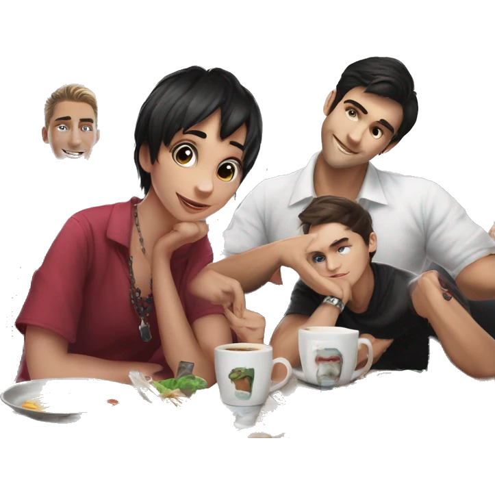 happy girl with friends emoji