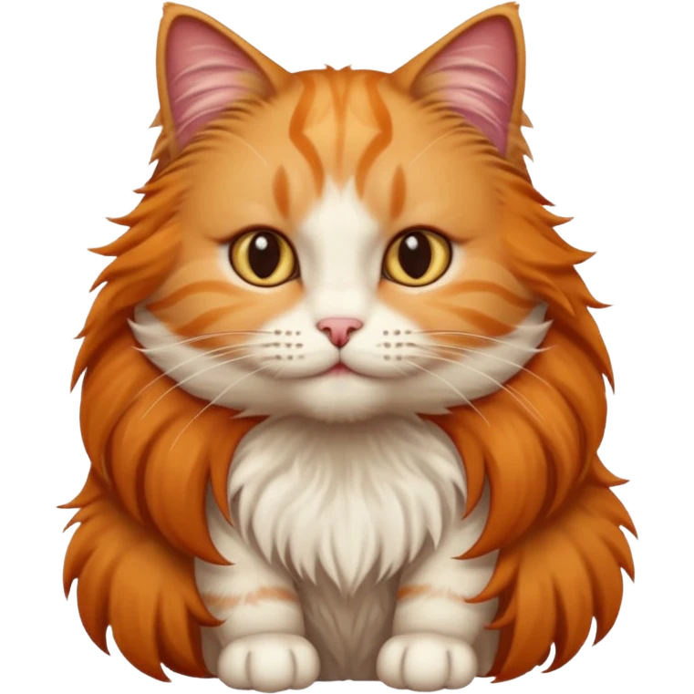 A cat with hair and nails emoji